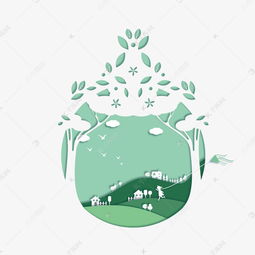 剪紙風綠色環(huán)保素材圖片免費下載 千庫網(wǎng)